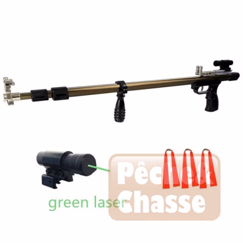 🎯 ProShot Semi-Automatic V2 Slingshot with Green/Red Laser: The professionals' choice for accurate hunting!