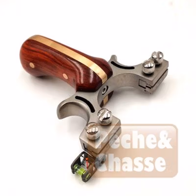 🎯 EagleStrike 🦅: The Wooden and Stainless Steel Hunting Slingshot with Red Sight Line and Bubble Level!