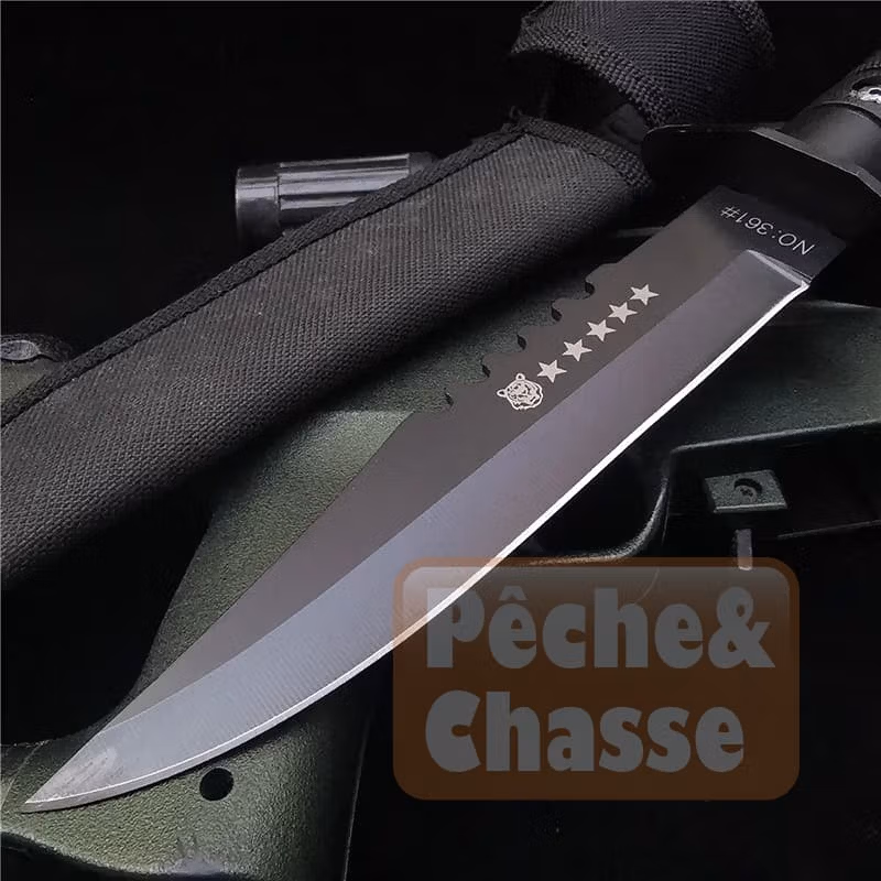 Predator Sharpedge: Couteau de chasse tactique en acier inoxydable haut de gamme de 21,5 cm (8,26')
