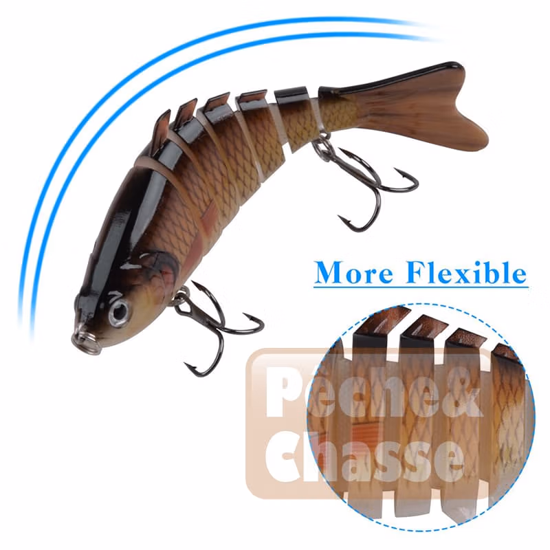 đŁ Kit Ultra-Fish: Leurre de PĂȘche 10cm Multi-Sections avec Hameçons Triples â LâAppĂąt Magique pour tous les Poissons!
