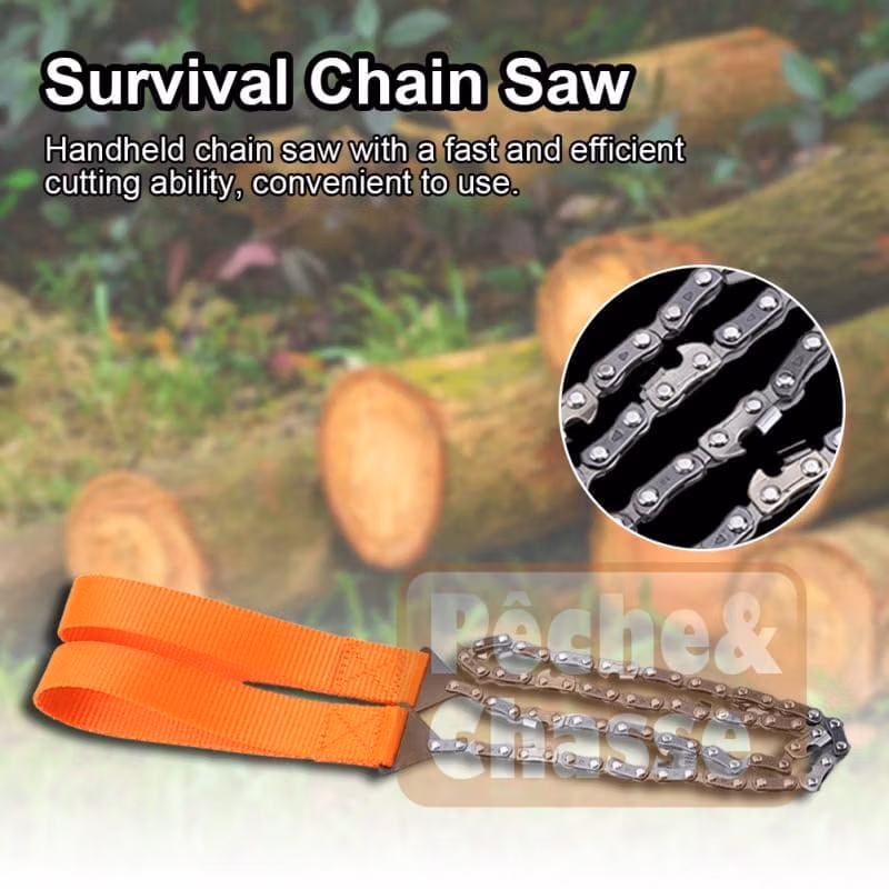 🌲SurvivalChain Pro: Scie à bois manuelle de type chaîne pour la survie en pleine nature !