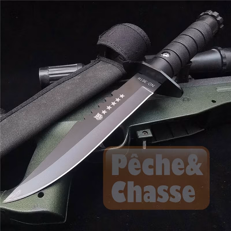 Predator Sharpedge: Couteau de chasse tactique en acier inoxydable haut de gamme de 21,5 cm (8,26')