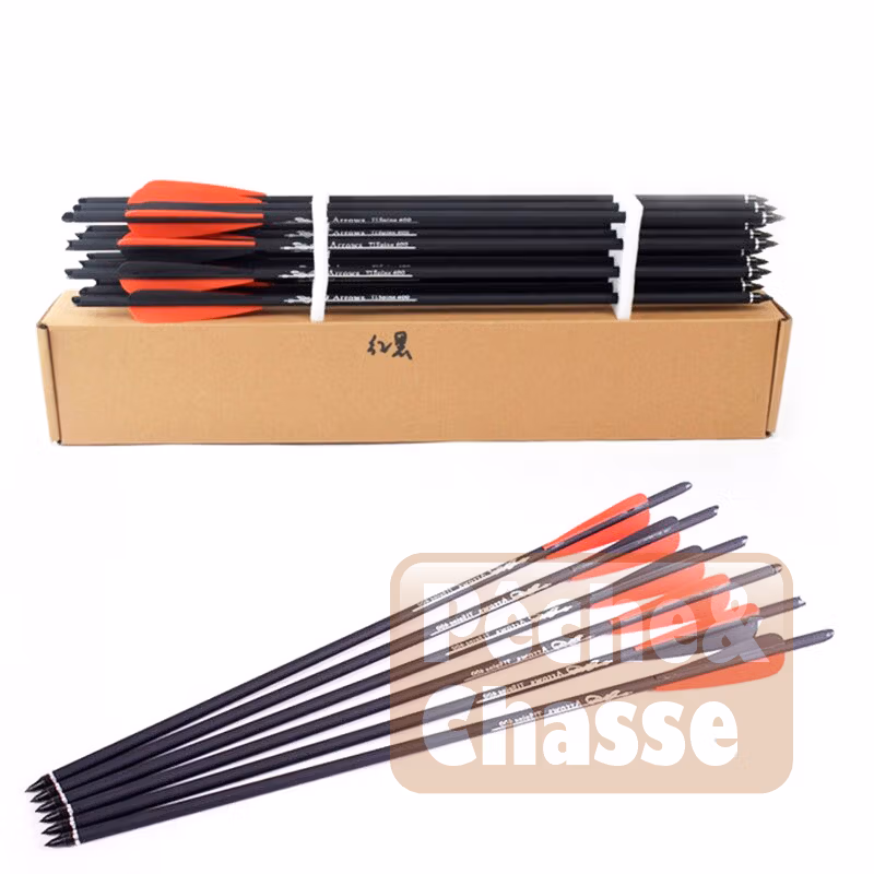 đč Jeu de flĂšches en carbone pour la chasse Ă l'arc et lance flĂšche â la prĂ©cision alliĂ©e Ă la robustesse (41/51 cm)