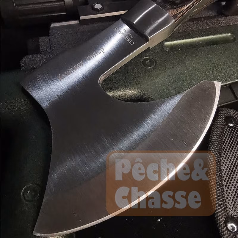 🔪 AventuraX: Hachette à Manche Court de 22cm en Acier Inoxydable 58HRC - Outil Bois Haute Qualité Compact et Efficace 🌲