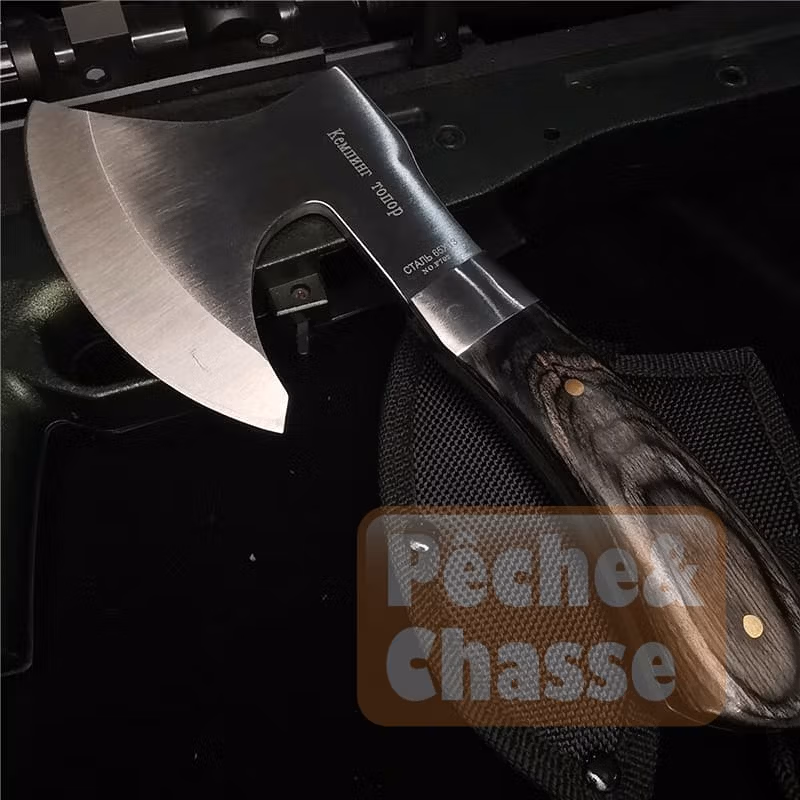 🔪 AventuraX: Hachette à Manche Court de 22cm en Acier Inoxydable 58HRC - Outil Bois Haute Qualité Compact et Efficace 🌲