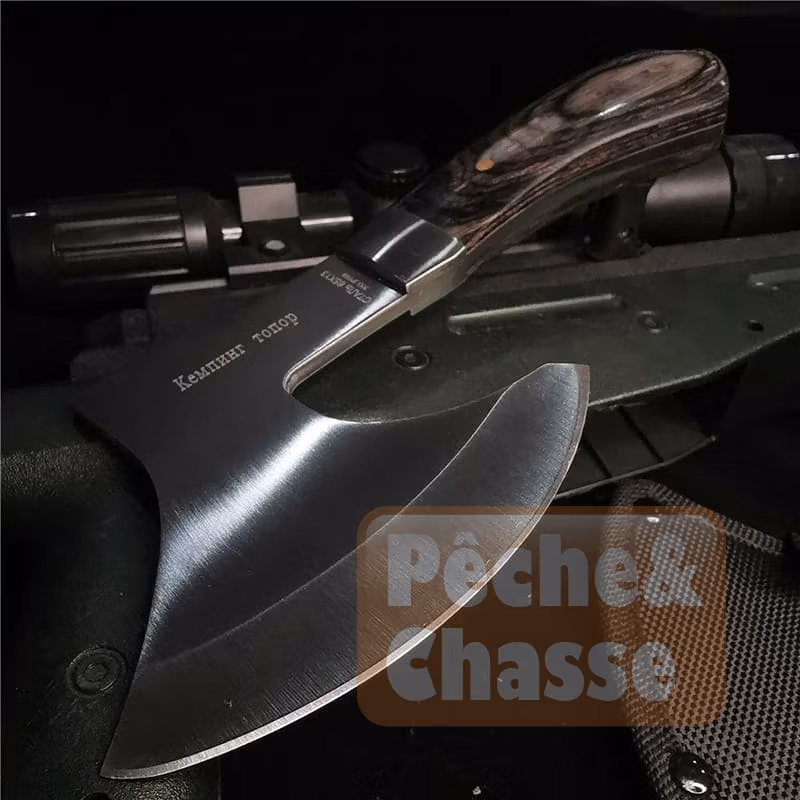 🔪 AventuraX: Hachette à Manche Court de 22cm en Acier Inoxydable 58HRC - Outil Bois Haute Qualité Compact et Efficace 🌲