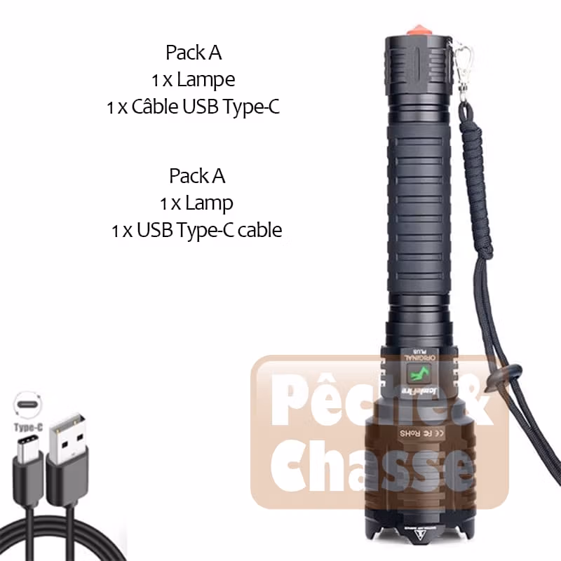 🔦 ProBeam X16 : Votre Lampe Tactique Ultra-Puissante pour des Expériences de Chasse et de Pêche Inégalées !