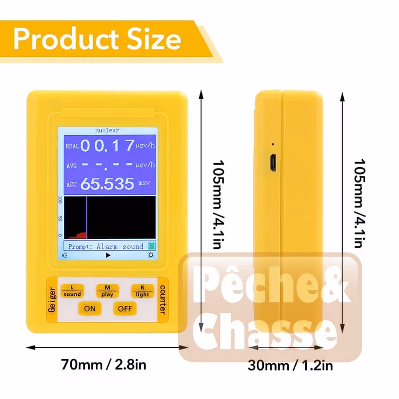 RadGuard Pro: Compteur Geiger et Détecteur de Rayonnement Électromagnétique Portable - Votre Instrument de Mesure Indispensable
