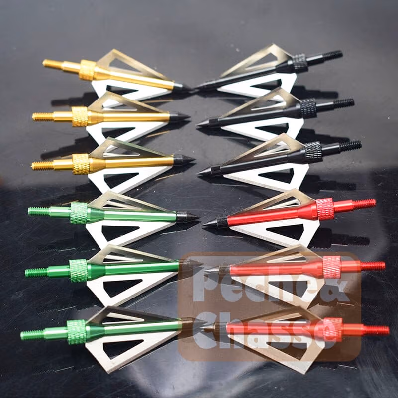 🎯 Pointes de flèches de chasse en acier inoxydable avec 3 lames lot de 12 avec Étui de rangement pour arc et lance flèche