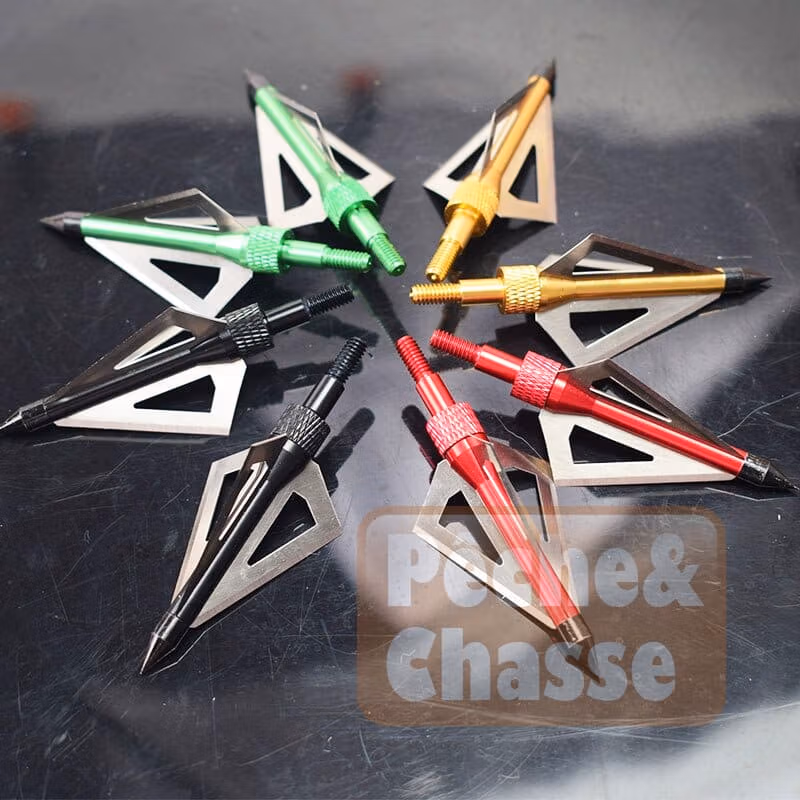 🎯 Pointes de flèches de chasse en acier inoxydable avec 3 lames lot de 12 avec Étui de rangement pour arc et lance flèche