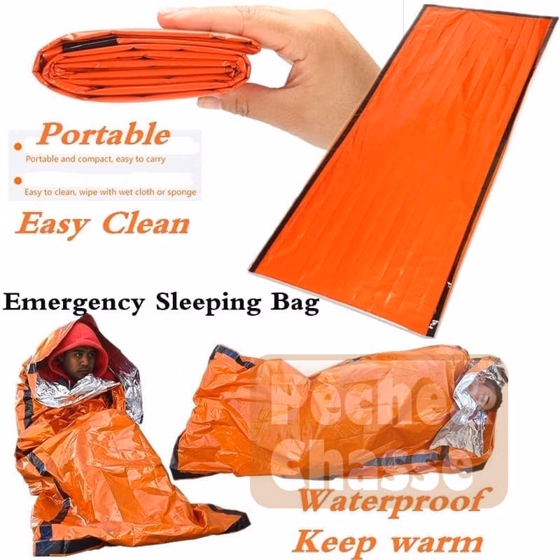 đïž SurvivaBagâą: Sac de Couchage d'Urgence en Mylar UltralĂ©ger & ImpermĂ©able - Votre Compagnon de Survie Par Excellence!