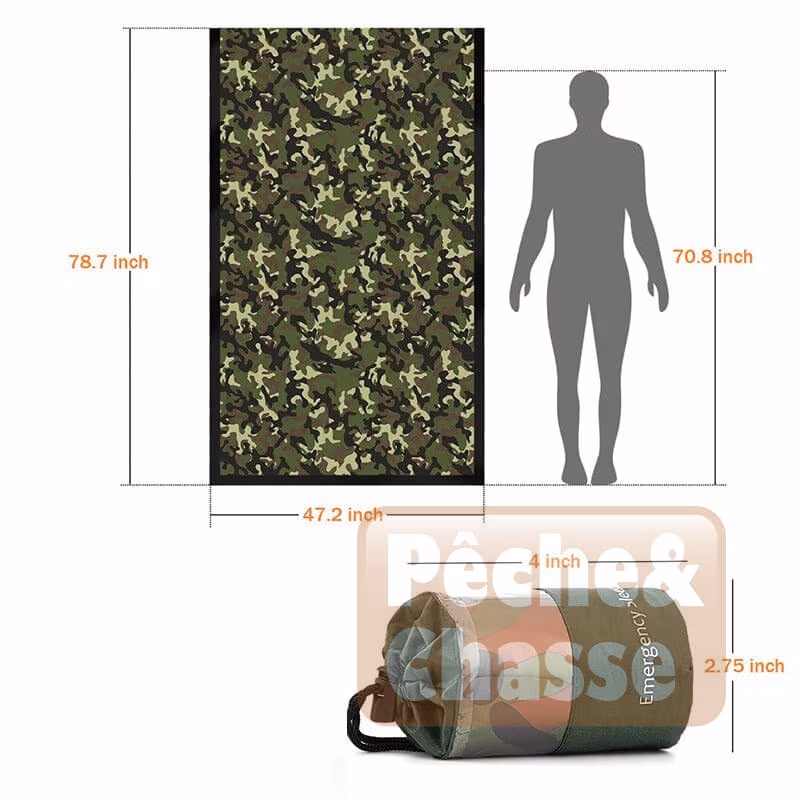 đïž SurvivaBagâą: Sac de Couchage d'Urgence en Mylar UltralĂ©ger & ImpermĂ©able - Votre Compagnon de Survie Par Excellence!