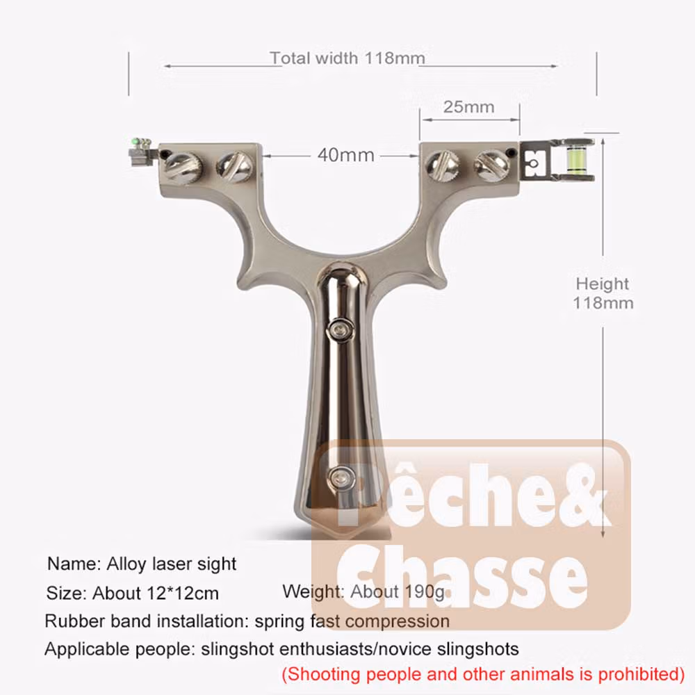 🎯 Slingshot EagleEye - Lance-Pierre en Acier Inoxydable avec Viseur Laser et Niveau à Bulle 🚀