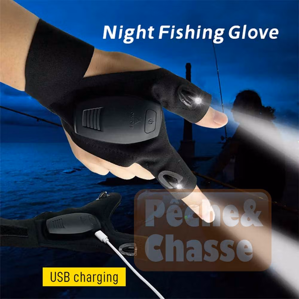 Gant LED - LightPro - Rechargeable & Idéal Chasse et Pêche